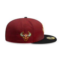 Load image into Gallery viewer, New York Yankees New Era MLB 59FIFTY 5950 Fitted Cap Hat Red Crown Black Visor White Logo With City Elements Yellow UV