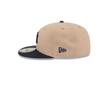 Load image into Gallery viewer, (Youth) New York Yankees New Era MLB 59FIFTY 5950 Fitted Cap Hat Khaki Crown Navy Blue Visor Navy Blue Logo Gray UV