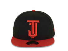 Load image into Gallery viewer, Tijuana Toros New Era LMB 59FIFTY 5950 Fitted Cap Hat Black Crown Red Visor Red Logo Gray UV