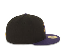 Load image into Gallery viewer, Los Angeles Dodgers New Era MLB 59FIFTY 5950 Fitted Cap Hat Black Crown Purple Visor Purple/Yellow Logo