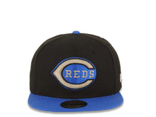 Load image into Gallery viewer, Cincinnati Reds New Era 59FIFTY 5950 Fitted Cap Hat Black Crown Royal Blue Visor White/Black/Royal Blue Logo
