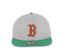 Load image into Gallery viewer, Boston Red Sox New Era MLB 59FIFTY 5950 Fitted Cap Hat Gray Crown Green Visor Red/Green Logo