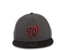 Load image into Gallery viewer, Washington Nationals New Era MLB 59FIFTY 5950 Fitted Cap Hat Dark Gray Crown Black Visor Black/Red Logo