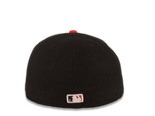 Load image into Gallery viewer, Los Angeles Dodgers New Era MLB 59FIFTY 5950 Fitted Cap Hat Black Crown Red Visor Red/White Logo