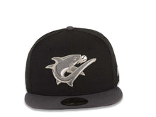 Load image into Gallery viewer, Clearwater Threshers New Era MiLB 59FIFTY 5850 Fitted Cap Hat Black Crown Dark Gray Visor Dark Gray/White Logo