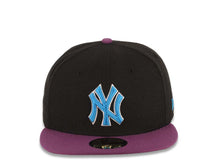 Load image into Gallery viewer, New York Yankees New Era MLB 59FIFTY 5950 Fitted Cap Hat Black Crown Purple Visor Blue/White Logo