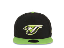 Load image into Gallery viewer, Toronto Blue Jays New Era 59FIFTY 5950 Fitted Cap Hat Black Crown Lime Green Visor Lime Green/White Logo
