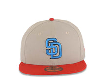 Load image into Gallery viewer, San Diego Padres New Era MLB 59FIFTY 5950 Fitted Cap Hat Gray Crown Red Visor Blue/Black Logo