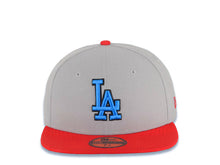 Load image into Gallery viewer, Los Angeles Dodgers New Era MLB 59FIFTY 5950 Fitted Cap Hat Gray Crown Red Visor Cardinal Blue/Black Logo