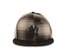 Load image into Gallery viewer, New York Yankees New Era MLB 59FIFTY 5950 Fitted Tallic Plaid Cap Hat Gray Crown Black/Black/Brown Visor Black Logo