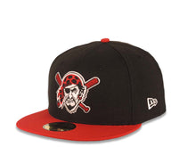 Load image into Gallery viewer, Pittsburgh Pirates New Era MLB 59FIFTY 5950 Fitted Cap Hat Black Crown Red Visor White/Red/Black Pirate Face/Head Logo
