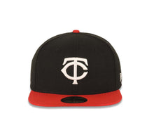 Load image into Gallery viewer, Minnesota Twins New Era MLB 59FIFTY 5950 Fitted Cap Hat Black Crown Red Visor White Logo