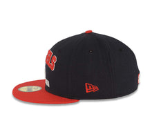 Load image into Gallery viewer, Los Angeles Anaheim Angels New Era MLB 59FIFTY 5950 Fitted Cap Hat Navy Blue Crown Red Visor Red/White Text Logo (Play Dirt)