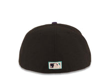 Load image into Gallery viewer, Los Angeles Anaheim Angels New Era MLB 59FIFTY 5950 Fitted Cap Hat Black Crown Purple Visor Purple/Teal/White Wing Logo Teal UV