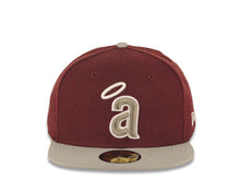 Load image into Gallery viewer, Los Angeles Anaheim Angels New Era MLB 59FIFTY 5950 Fitted Cap Hat Maroon Crown Gray Visor Gray/White Halo Logo