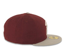 Load image into Gallery viewer, Los Angeles Anaheim Angels New Era MLB 59FIFTY 5950 Fitted Cap Hat Maroon Crown Gray Visor Gray/White Halo Logo