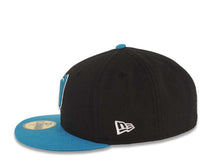 Load image into Gallery viewer, Washington Nationals New Era MLB 59FIFTY 5950 Fitted Cap Hat Black Crown Turquoise Visor Turquoise/White Logo