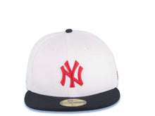 Load image into Gallery viewer, New York Yankees New Era MLB 59FIFTY 5950 Fitted Cap Hat White Crown Black Visor Red Logo
