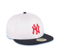 Load image into Gallery viewer, New York Yankees New Era MLB 59FIFTY 5950 Fitted Cap Hat White Crown Black Visor Red Logo
