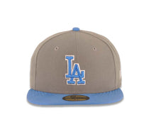 Load image into Gallery viewer, Los Angeles Dodgers New Era MLB 59FIFTY 5950 Fitted Cap Hat Gray Crown Sky Blue Visor Blue/White Logo