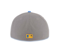 Load image into Gallery viewer, San Diego Padres New Era MLB 59FIFTY 5950 Fitted Cap Hat Gray Crown Sky Blue Visor Light Blue/Yellow Logo