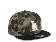 Load image into Gallery viewer, Los Angeles Dodgers New Era MLB 59FIFTY 5950 Fitted Cap Hat Tropical Camo Crown Black Visor White Logo