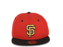 Load image into Gallery viewer, San Francisco Giants New Era MLB 59FIFTY 5950 Fitted Cap Hat Red Crown Black Visor Metallic Gold/Black Logo