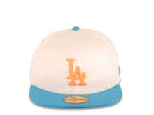 Load image into Gallery viewer, Los Angeles Dodgers New Era MLB 59FIFTY 5950 Fitted Cap Hat White Crown Turquoise Visor Neon Orange Logo