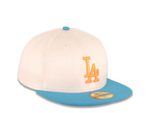 Load image into Gallery viewer, Los Angeles Dodgers New Era MLB 59FIFTY 5950 Fitted Cap Hat White Crown Turquoise Visor Neon Orange Logo