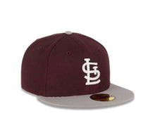Load image into Gallery viewer, St. Louis Cardinals New Era MLB 59FIFTY 5950 Fitted Cap Hat Maroon Crown Gray Visor White Logo
