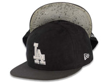 Load image into Gallery viewer, (Suede Crown) Los Angeles Dodgers New Era MLB 59FIFTY 5950 Cap Hat Black Crown Dark Gray Visor Gray/White Logo Camo UV