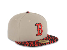 Load image into Gallery viewer, Boston Red Sox New Era MLB 59FIFTY 5950 Fitted Cap Hat Gray Crown Black/Red Zebra Print Visor Red/Black Logo