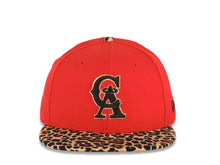 Load image into Gallery viewer, Los Angeles Anaheim Angels New Era MLB 59FIFTY 5950 Fitted Cap Hat Red Crown Brown/Black Leopard Print Visor Black/Red Logo
