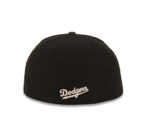 Load image into Gallery viewer, Los Angeles Dodgers New Era MLB 59FIFTY 5950 Fitted Cap Hat Black Crown Elephant Print Leather Dark Gray Visor Black/White Logo