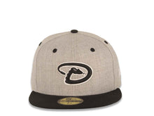 Load image into Gallery viewer, Arizona Diamondbacks New Era MLB 59FIFTY 5950 Fitted Cap Hat Heather Gray Crown Black Visor Black/White Logo