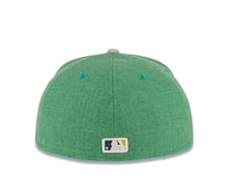 Load image into Gallery viewer, Oakland A's Athletics New Era MLB 59FIFTY 5950 Fitted Heather Cap Hat Green Crown Wheat Visor Yellow/White Logo