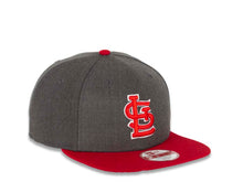 Load image into Gallery viewer, St. Louis Cardinals New Era MLB 9FIFTY 950 Snapback Cap Hat Heather Dark Gray Crown Red Visor Red/White Logo