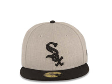 Load image into Gallery viewer, Chicago White Sox New Era MLB 59FIFTY 5950 Fitted Heather Cap Hat Gray Crown Black Visor Black Logo