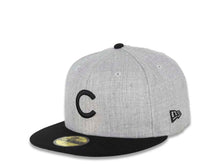 Load image into Gallery viewer, Chicago Cubs New Era MLB 59FIFTY 5950 Fitted Cap Hat Heather Gray Crown Black Visor Black Logo