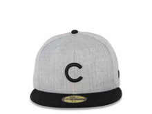 Load image into Gallery viewer, Chicago Cubs New Era MLB 59FIFTY 5950 Fitted Cap Hat Heather Gray Crown Black Visor Black Logo
