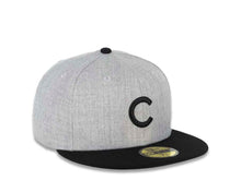 Load image into Gallery viewer, Chicago Cubs New Era MLB 59FIFTY 5950 Fitted Cap Hat Heather Gray Crown Black Visor Black Logo