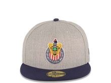 Load image into Gallery viewer, Chivas De Guadalajara New Era Liga MX 59FIFTY 5950 Fitted Cap Hat Heather Gray Crown Navy Blue Visor Team Color Logo