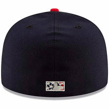 Load image into Gallery viewer, San Diego Padres New Era MLB 59FIFTY 5950 Fitted Cap Hat Navy Blue Crown Red Visor Team Color Logo (4th Of July)