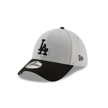Load image into Gallery viewer, Los Angeles Dodgers New Era MLB 39THIRTY 3930 Flexfit Cap Hat Gray Crown Black Visor Black/White Logo