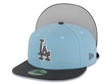Load image into Gallery viewer, Los Angeles Dodgers New Era MLB 59FIFTY 5950 Fitted Cap Hat Light Blue Crown Dark Gray Visor Black/White Logo