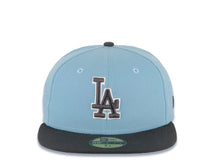 Load image into Gallery viewer, Los Angeles Dodgers New Era MLB 59FIFTY 5950 Fitted Cap Hat Light Blue Crown Dark Gray Visor Black/White Logo