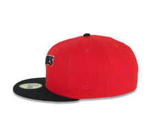 Load image into Gallery viewer, San Diego Padres New Era MLB 59FIFTY 5950 Fitted Cap Hat Red Crown Black Visor Black/White Script Logo 25th Anniversary Side Patch Gray UV