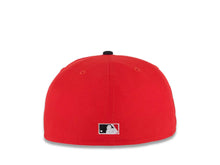 Load image into Gallery viewer, San Diego Padres New Era MLB 59FIFTY 5950 Fitted Cap Hat Red Crown Black Visor Black/White Script Logo 25th Anniversary Side Patch Gray UV