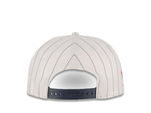 Load image into Gallery viewer, San Diego Padres New Era MLB 9FIFTY 950 Snapback Cap Hat White Navy Pinstripe Crown Navy Visor Navy/Orange Logo 25th Anniversary Side Patch Green UV