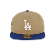 Load image into Gallery viewer, Los Angeles Dodgers New Era MLB 59FIFTY 5950 Fitted Cap Hat Khaki Crown Royal Blue Visor White Logo 60th Anniversary Side Patch Green UV